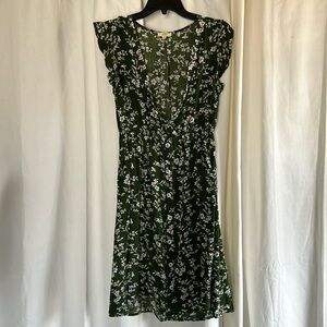 KORI floral dress with pockets - green